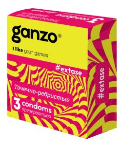 Презервативы «Ganzo» Extase анатамической формы для молодежи