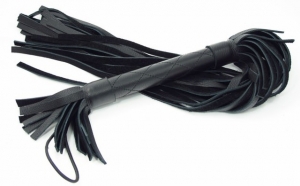 Плетка "BDSM-Арсенал" черная, кожа, многохвостка, 54005