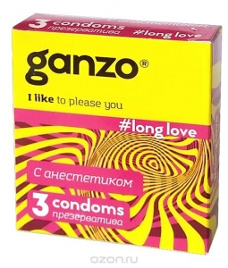 Презервативы «Ganzo» Long Love с бензокаином, 3 шт