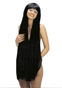 Длинный парик шатенки