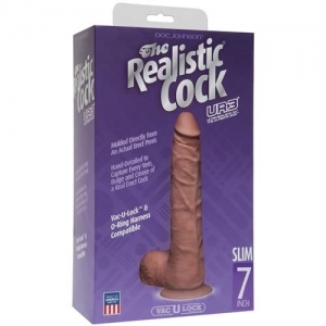 Фаллоимитатор реалистик на присоске 7" коричневый съемный Realistic Cock Vac-U-Lock