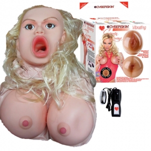 Кукла блондинка с открытым ртом «Cyberskin» Karmen Luvanna