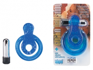 Кольцо с вибрацией "Love Ring" синее с клиторальной стимуляцией