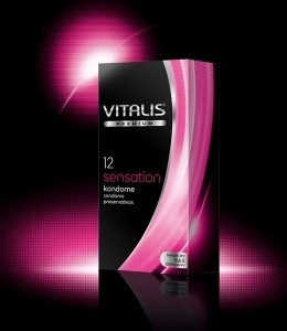 Розовые презервативы с точками и кольцами "Vitalis" Sensation