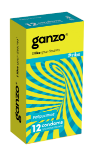 Презервативы «Ganzo» Ribs с ребристой структурой для молодежи