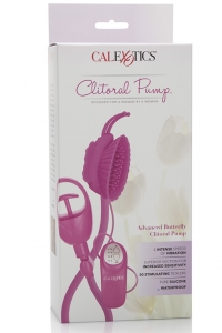 Женская помпа с вибрацией «Butterfly clitoral pump» розовая поршневая