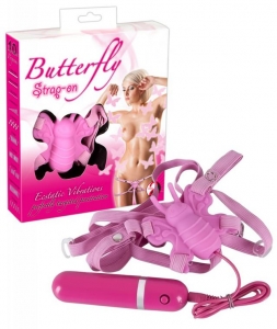 Розовая миниатюрная бабочка «Butterfly» с выносным пультом управления