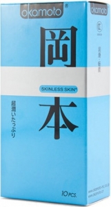 Презервативы "Okamoto" Skinless Skin  с обильной смазкой, 10 шт