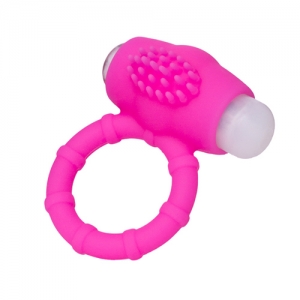 Эрекционное кольцо с вибрацией "A-Toys" Классическое розовое из силикона