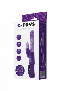 Фиолетовый рельефный ротатор - вибратор "A-Toys" с клиторальной стимуляцией