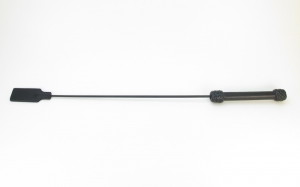 Стек - узкая шлепка на длиной ручке с витыми краями "BDSM Арсенал" черный