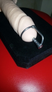 Зонд для мужской мастурбации уретры, короткий  для головки -  фиксирующим кольцом в комплекте.