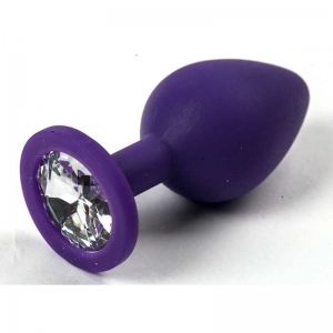 Пробка "Crystal" силикон, фиолетовая с серебристым кристаллом