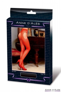 Колготки с вырезами "Anne de Ales" красные из мельчайшей сеточки.