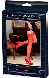 Красные чулки в сеточку "Anne D'Ales".