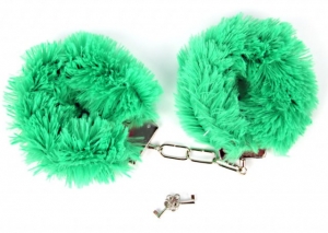 Наручники с махровым мехом "Cuffs" Зеленые