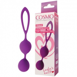 Вагинальные шарики "Cosmo" легкие силиконовые с петелькой.