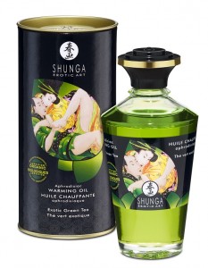 Разогревающее массажное масло "Shunga" Экзотический зелёный чай с био-составом
