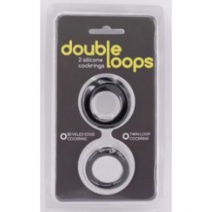Набор колец "Double loops" черные