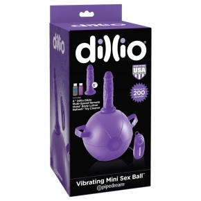 Фиолетовый вибратор "Dillio" на виниловом шаре.