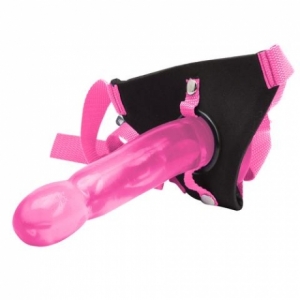 Climax Strap-On pink ice dong & harness set