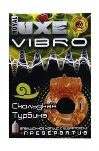 Презерватив "Luxe" Vibro Скользкая турбина с одноразовым эрекционным кольцом
