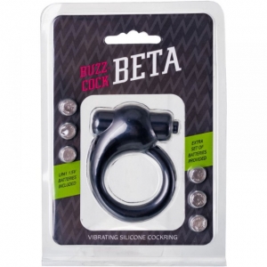 Эрекционное кольцо "Buzz-Cock Beta" черное с вибрацией.