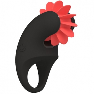 Черное кольцо "Otouch" 12 kiss с вращающимся клиторальным стимулятором.
