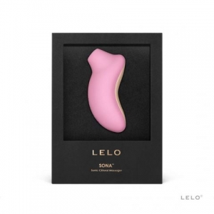 Стимулятор клитора "Lelo" Sona нежно-розовый с золотой вставкой.