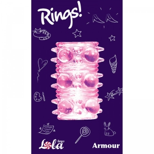 Насадка "Rings" розовая, открытая с пупырышками