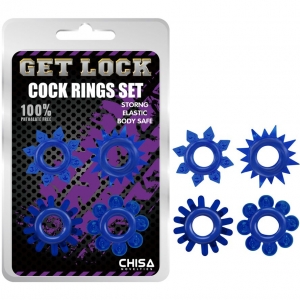 Набор синих колец на член "Get Lock".