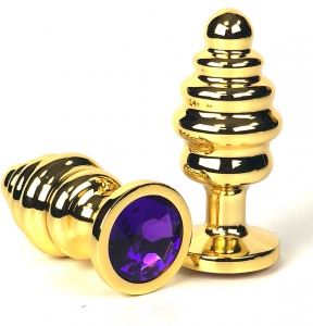 Пробка "Ювелир" ложка меда, золотая с фиолетовым кристаллом
