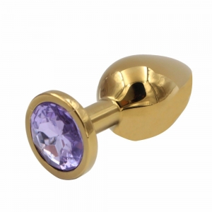 Пробка "Ювелир" металл золотая с фиолетовым кристаллом.