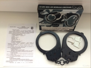Наручники "Handcuffs" конвойные черные с фиксатором краб.