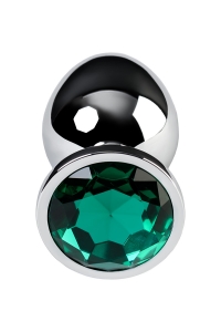 Пробка "Ювелир" металлическая, черная с зеленым кристаллом, размер S