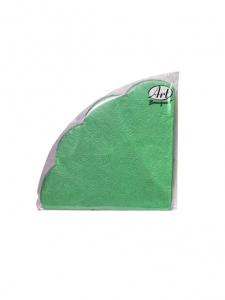 Праздничные зеленые салфетки с фигурными краями и конгревным тиснением "Рондо" Барокко