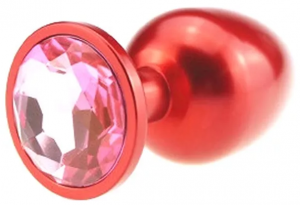 Пробка "Ювелир" крассная металл с розовым кристаллом М