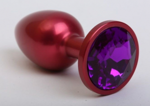 Пробка "Ювелир" красная металл с фиолетовым кристаллом М