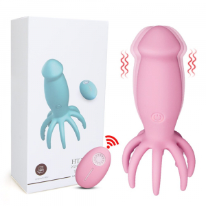 Вибратор "Small Octopus" осьминожек на дистанционном управлении, голубой/розовый