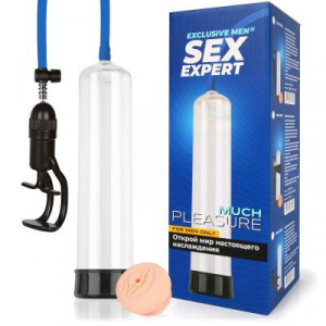 Помпа "Sex Expert" прозрачная с уплотнителем
