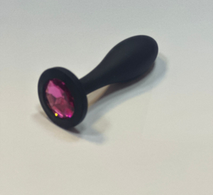 Пробка "Ювелир" силикон с розовым кристаллом размер S