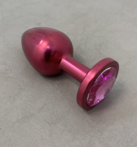 Пробка "4SexDream" металлическая красная с розовым кристаллом